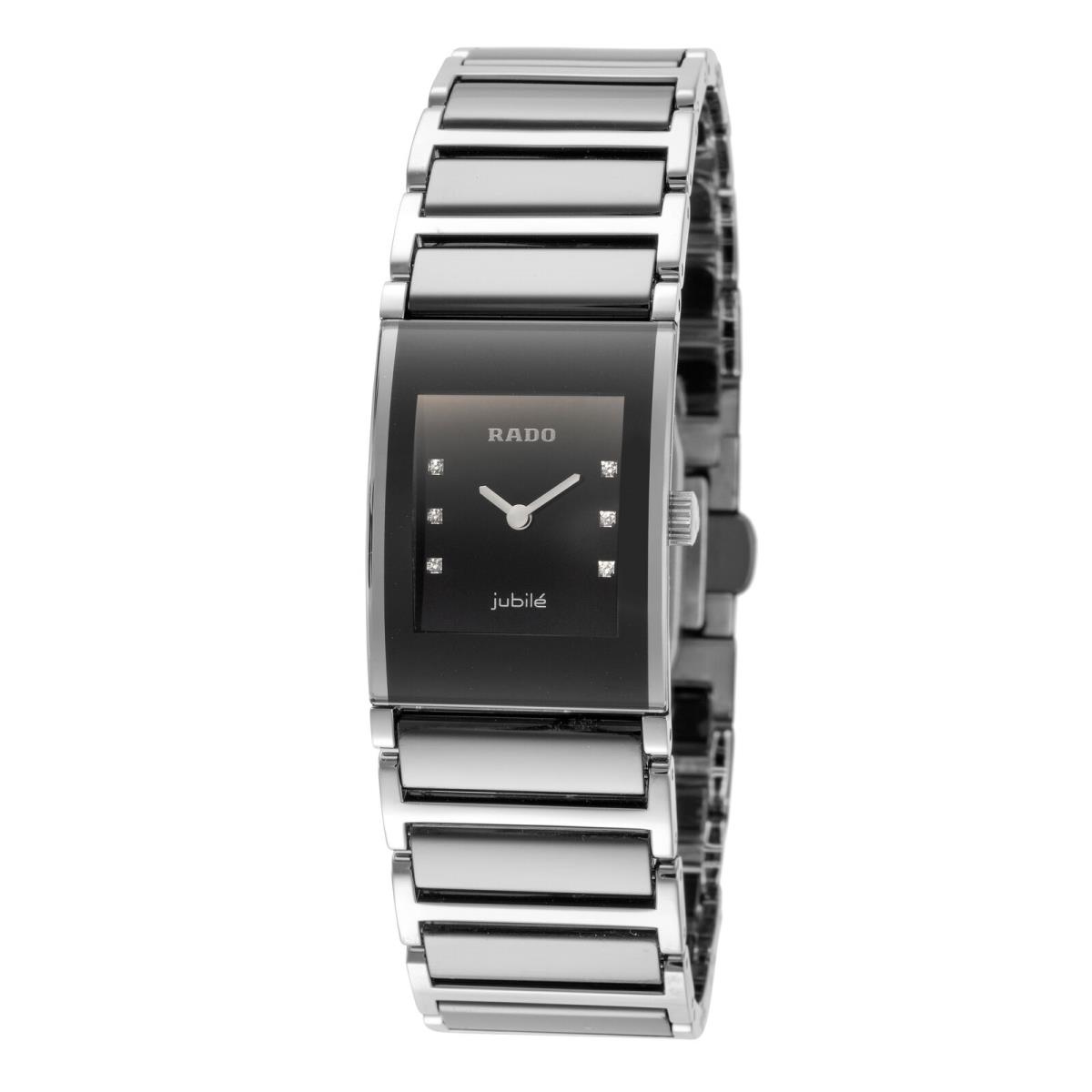 Rado Women`s R20786752 Integral 19mm Quartz Watch - Dial: Black, Band: Black, Other Dial: Black