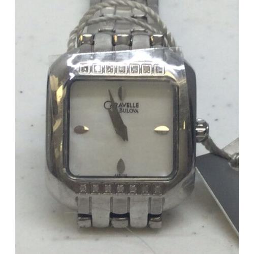 Caravelle Bulova Stainless Diamond Bezel Quartz Watch w Tags GU302