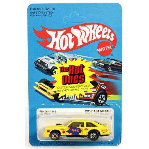 Vintage Hot Wheels Flat Out 442 The Hot Ones Series 2506 Nrfp 1980 Yellow 1:64