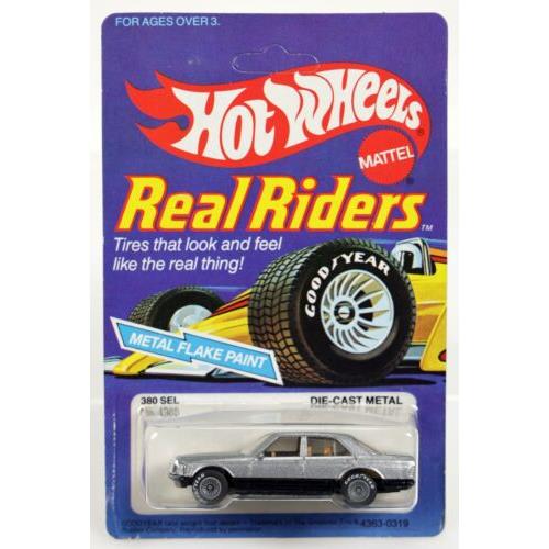 Vintage Hot Wheels Mercedes 380 Sel Real Riders Series 4363 Nrfp 1982 Silver
