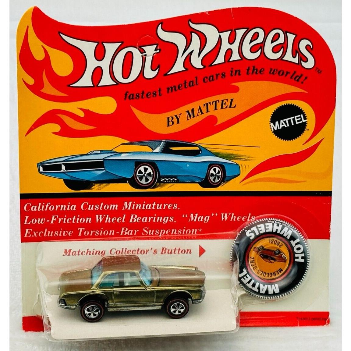 Hot Wheels Redline Mercedes Benz 280SL Olive White Interior in BP Blisterpack