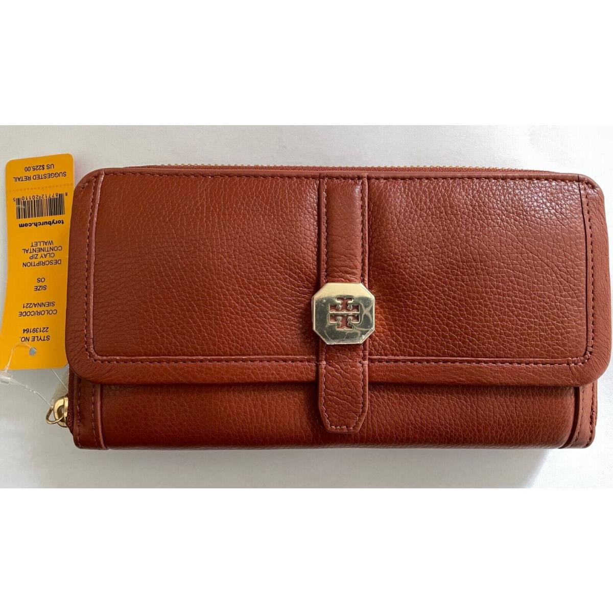 Tory Burch Clay Zip Continental Wallet Style: 22139164 Color: Sienna