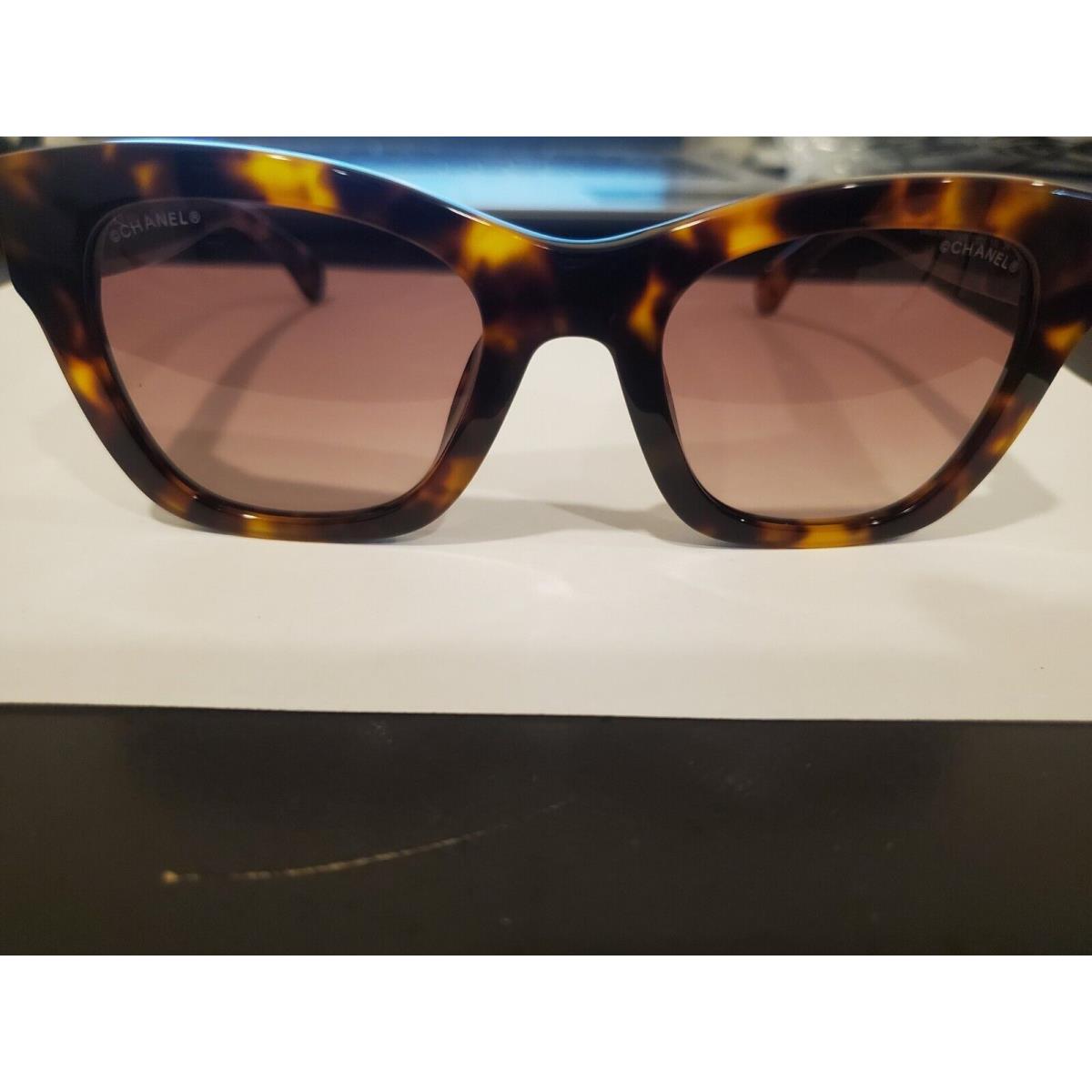 Chanel Sunglasses New Authentic 5478 c 501/S4 Black Gray Square Heart logo  ITALY