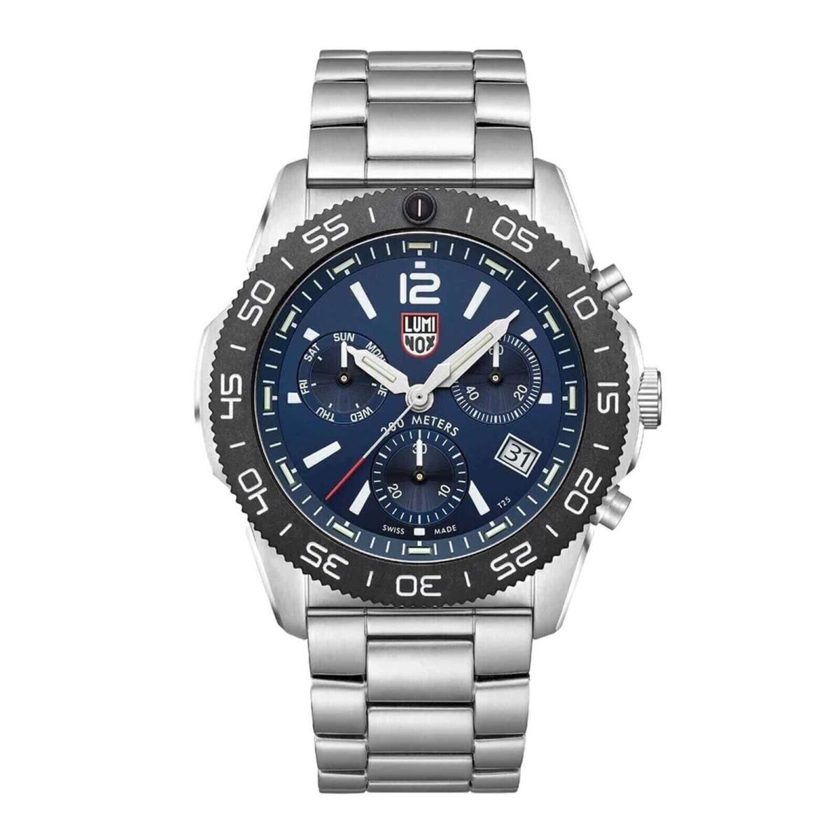 Luminox Men`s Watch Pacific Diver Swiss Quartz Chrono Blue Dial Bracelet XS.3144