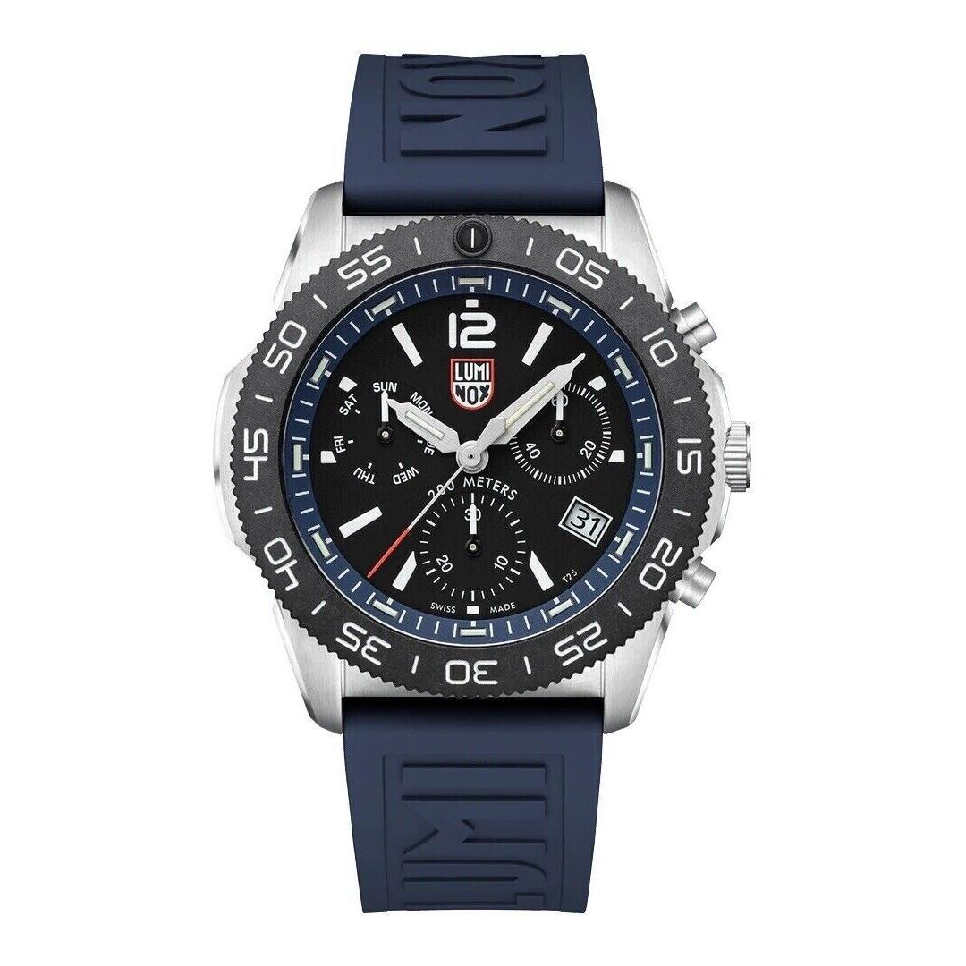 Luminox Pacific Diver XS.3143 Chrono 44mm Blue Rubber Steel Quartz Men`s Watch