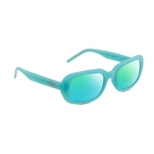 Guess GU8250 Women Polarize Bifocal Reading Sunglasses Turquoise Blue 54mm 41Opt Green Mirror