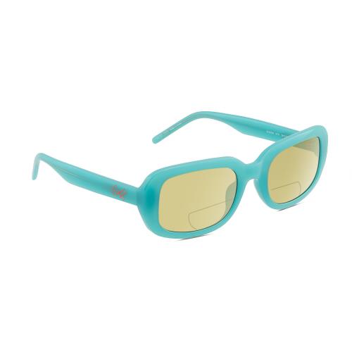 Guess GU8250 Women Polarize Bifocal Reading Sunglasses Turquoise Blue 54mm 41Opt Yellow