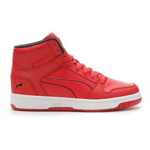 Puma Rebound Layup Lux 38823802 Mens Red Synthetic Lifestyle Sneakers Shoes