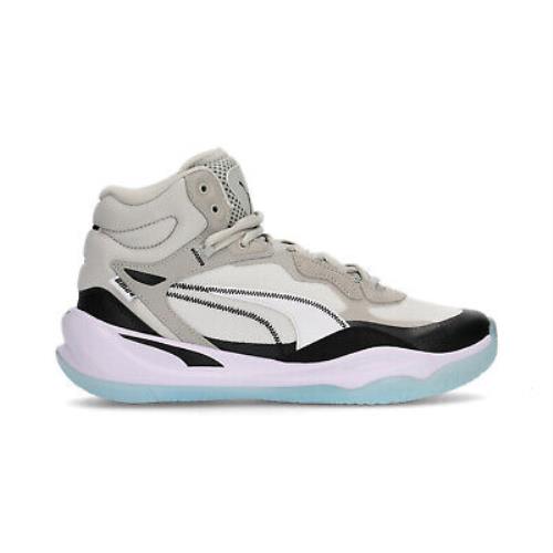 Puma Playmaker Pro Mid 37790202 Mens White Canvas Athletic Basketball Shoes - White