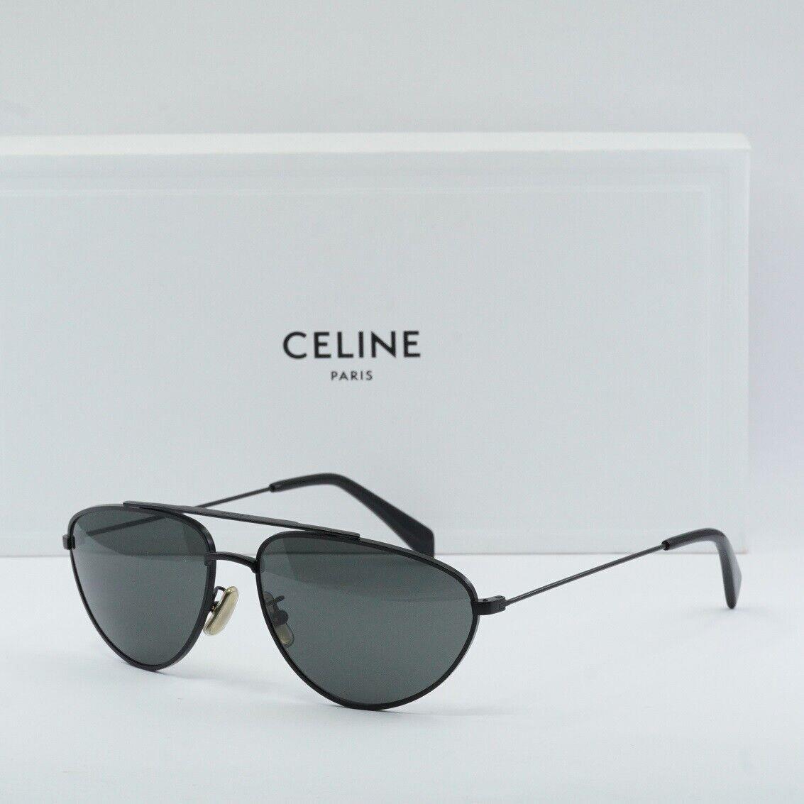 Celine CL40077U 02A Matte Black/smoke 59-16-145 Sunglasses