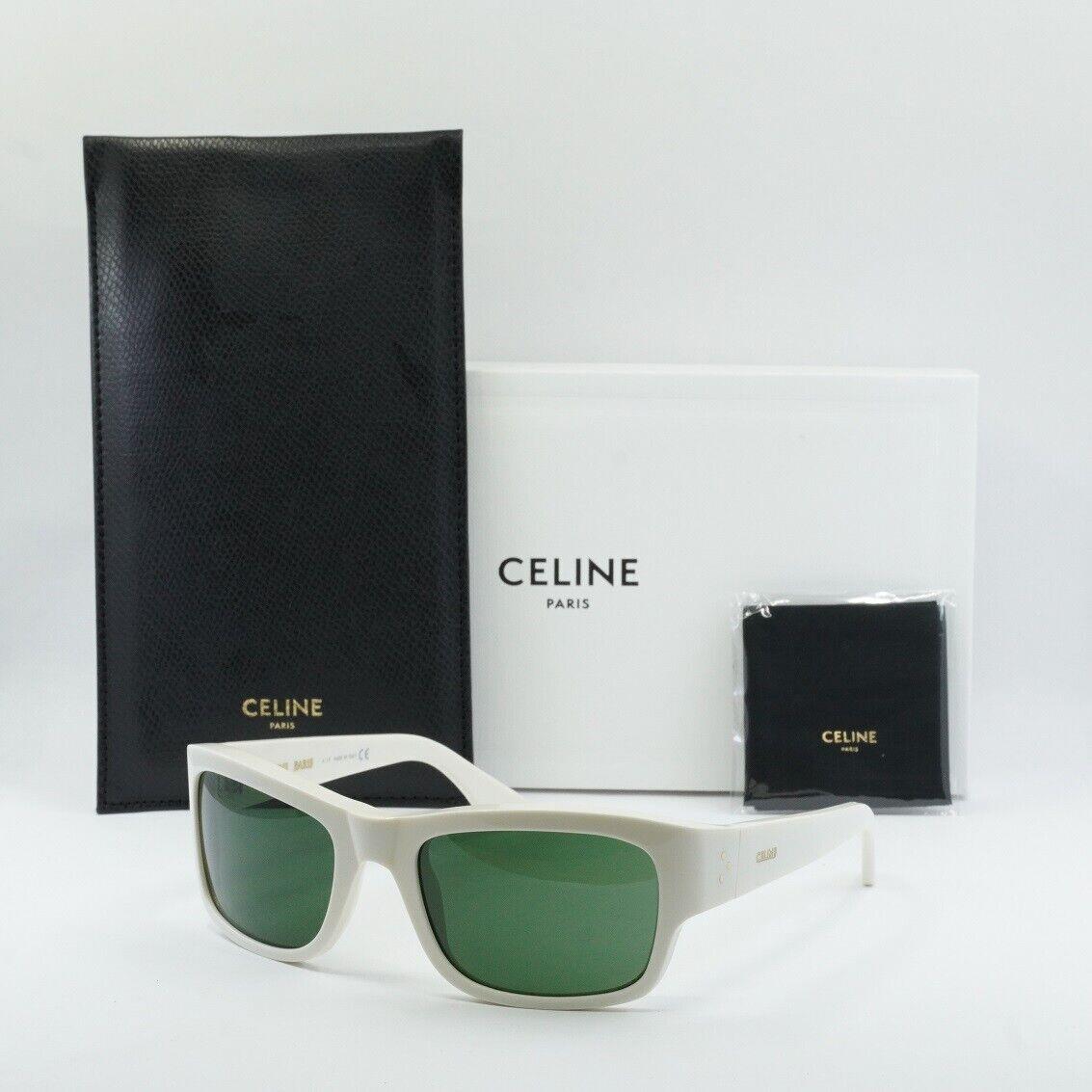 Celine CL40079I 25N Ivory/green 56-20-125 Sunglasses