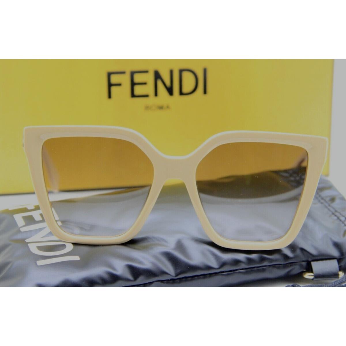 Fendi FE 40086I 72F Beige W/brown Gradient Lenses Sunglasses 55-18