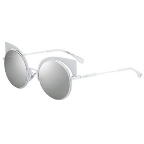 Fendi Eyeshine Cat-eye Sunglasses w/ Silver Mirror Lens FF0177S 0DMV - Italy