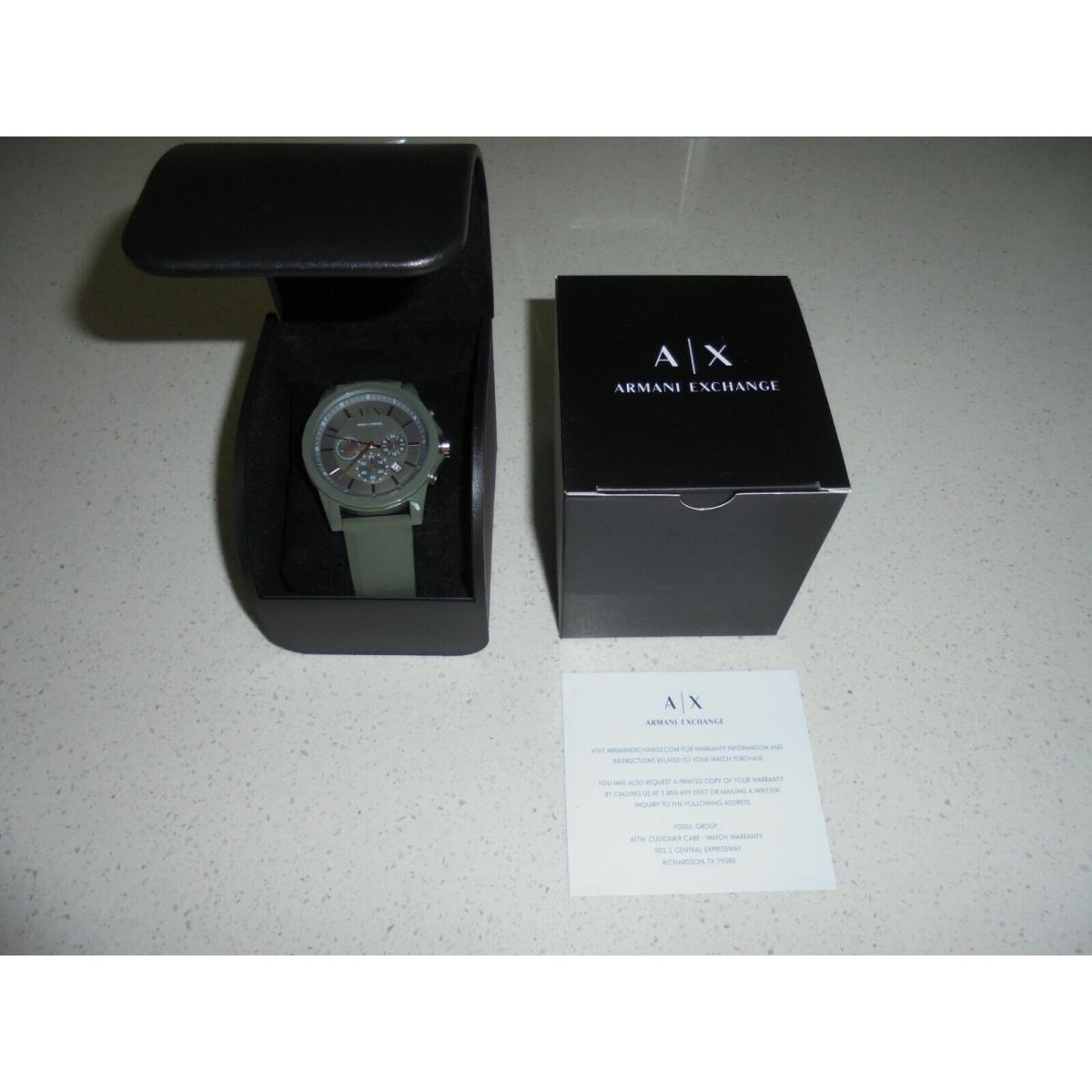 Mens Armani Exchange Gray/copper Silicone Covered Steel/band Watch