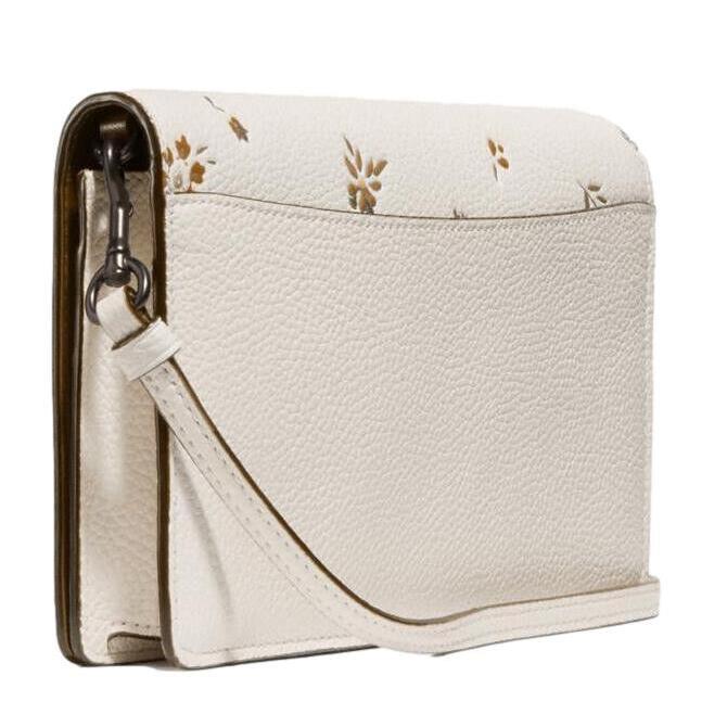 Coach Floral Print Pebble Leather Crossbody Phone Wallet Clutch Bag