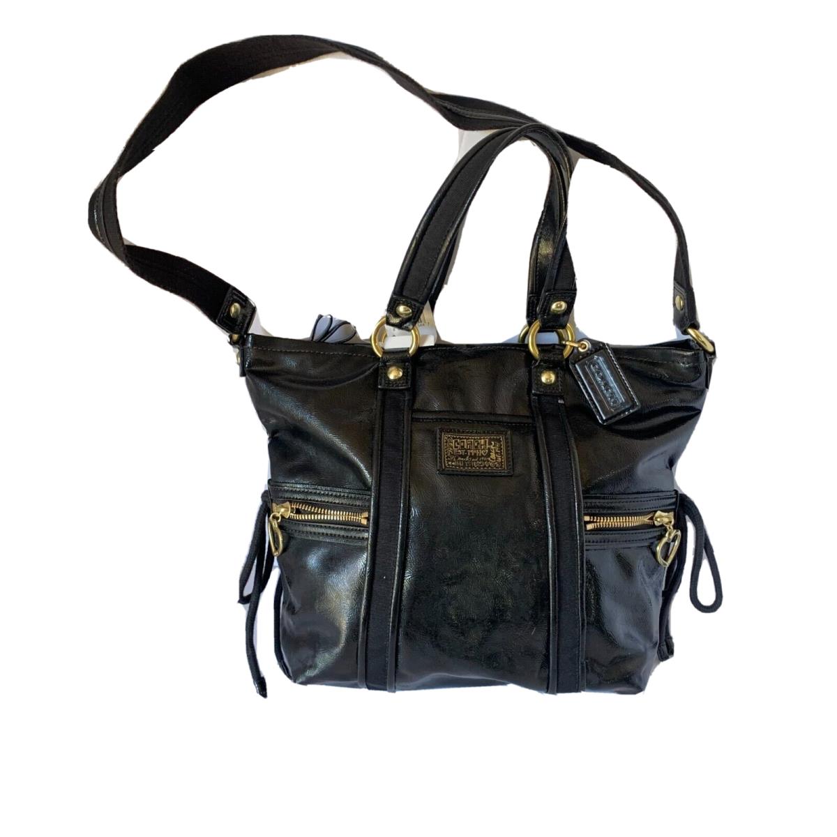 Coach Purse Black Leather Handbag Hand Crafted Shoulder Bag Dress