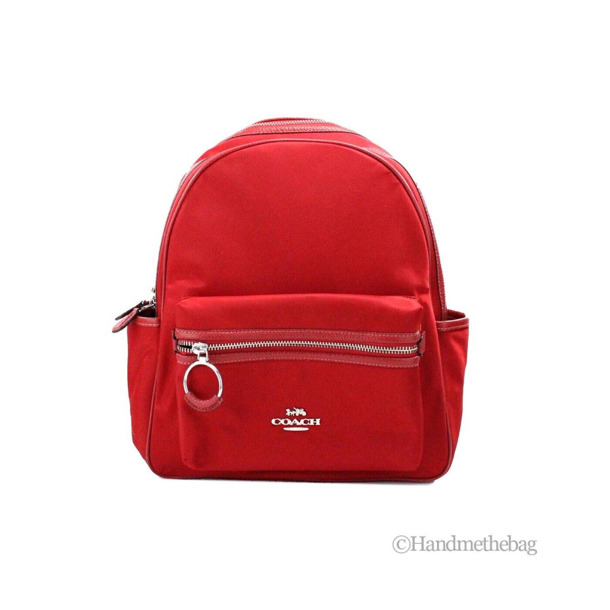 Coach CA210 Ellis Medium Nylon Fabric 1941 Red Shoulder Backpack