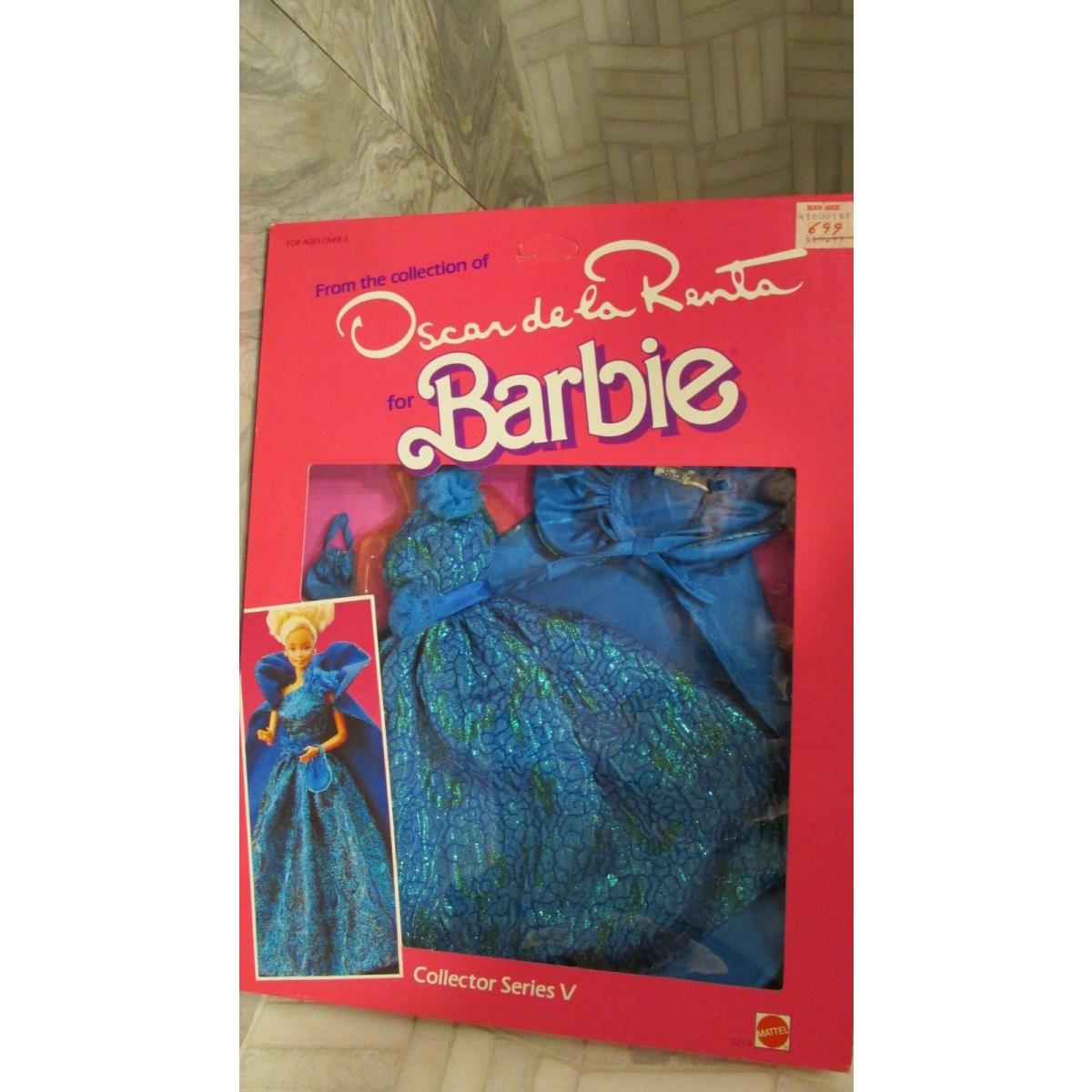 `84 Barbie Doll Oscar De La Renta V Fashion Outfit 9259 Blue Gown w Cape