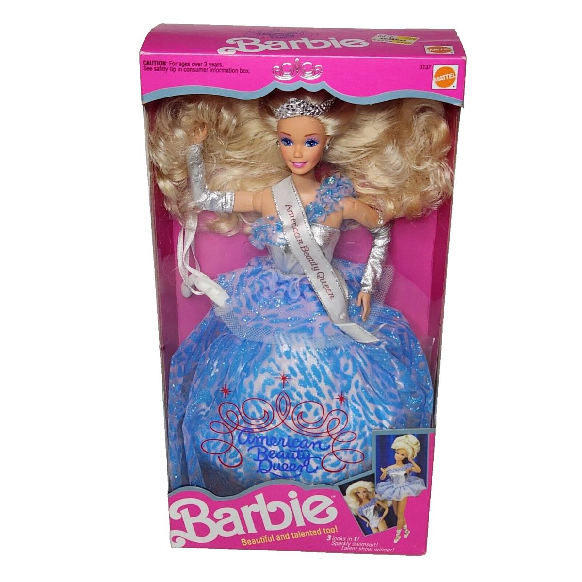 Vintage 1991 American Beauty Queen Barbie 3137 Mattel IN Box Nos