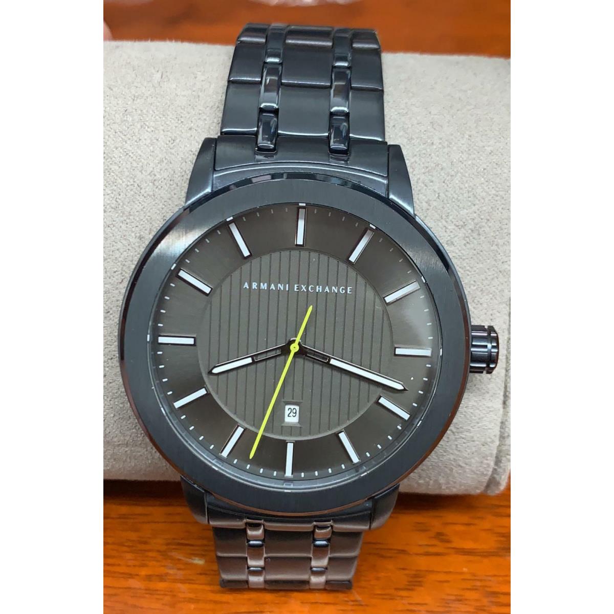 Armani Exchange AX1458 Dress Gray Dial Blue IP Stainless Steel Men`s Watch