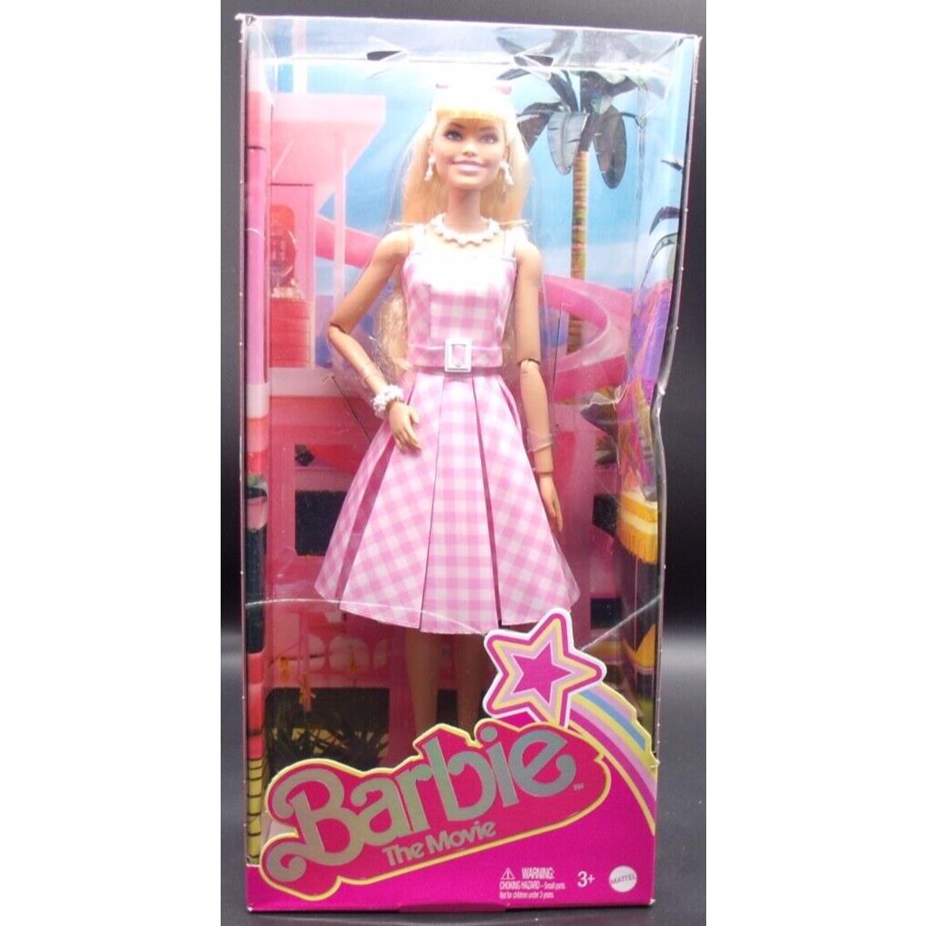 Mattel Barbie The Movie Pink Gingham Dress Margot Robbie Doll Collectible Read