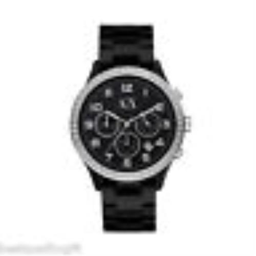 Armani Exchange Black Resin Acrylic Crystals Glitz Chronograph WATCH-AX5104