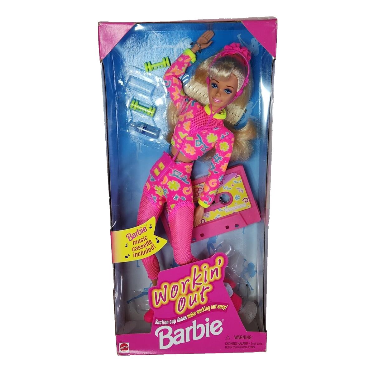 Vintage 1996 Workin Out Barbie Doll IN Box 17317 Mattel Cassette