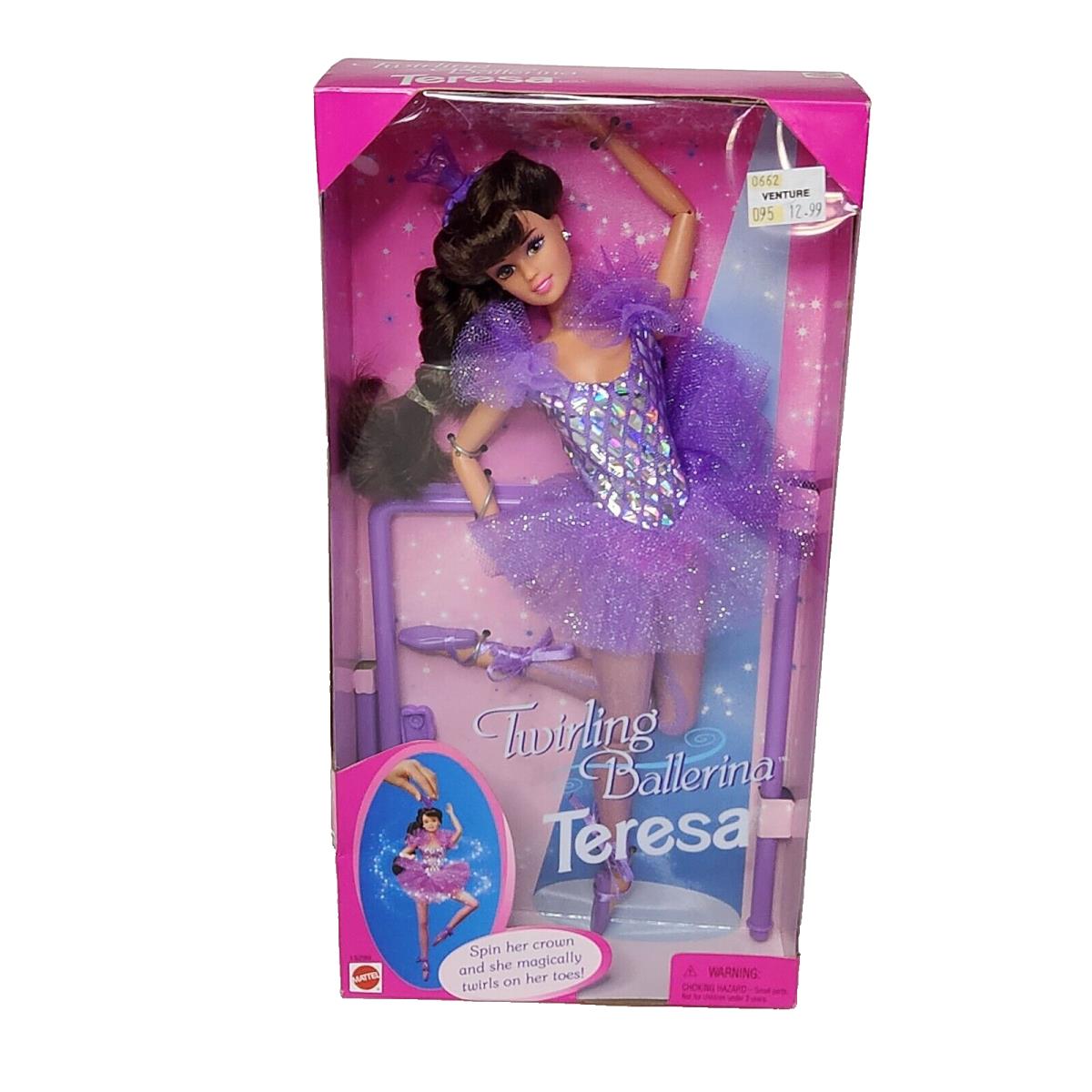 Vintage 1995 Twirling Ballerina Teresa Barbie Doll 15299 Mattel Box