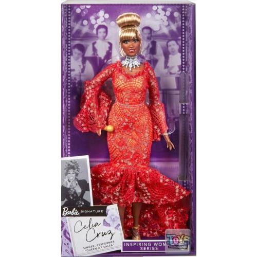 Barbie Collector Queen of Salsa Celia Cruz In Red Lace Dress Inspiring Woman