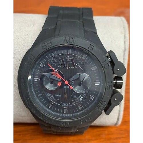 Armani Exchange Chronograph Black Dial Black Aluminum Men`s Watch AX1187