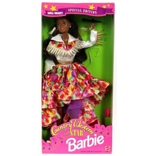 Country Western Star Black Barbie Doll Wal Mart Special Edition 12096 Nrfb 1994