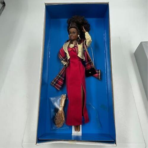 Mattel African American Barbie 35th Anniversary Red Velvet Dress w/ Coa