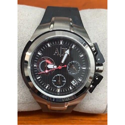 Armani Exchange Sport Black Dial Silicone Band Women`s Watch AX5012