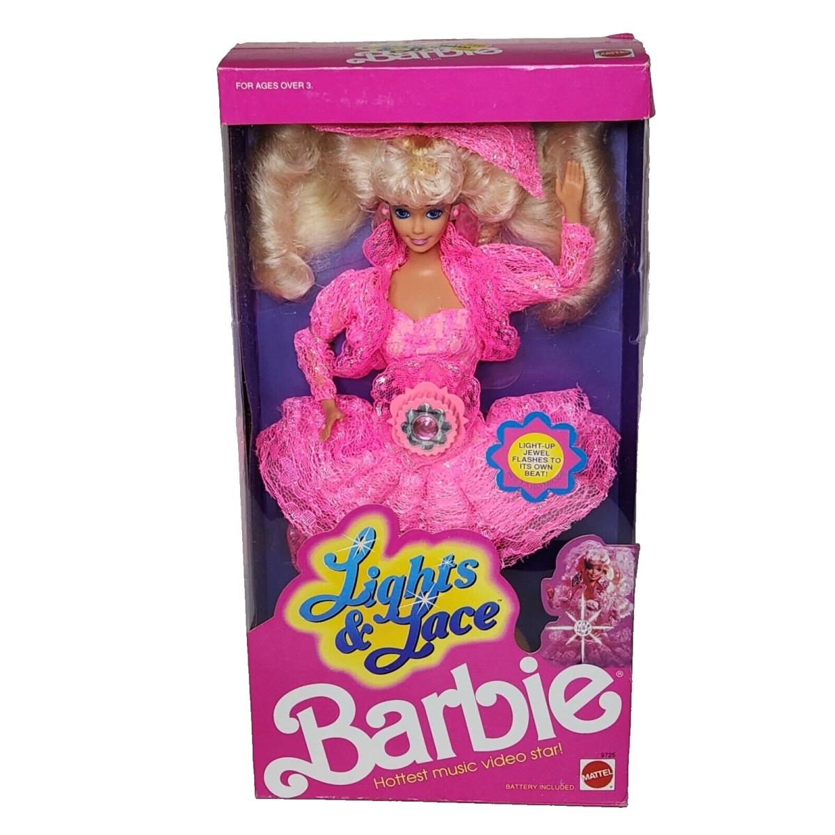 Vintage 1990 Lights Lace Barbie Doll Mattel Box 9725 Nos