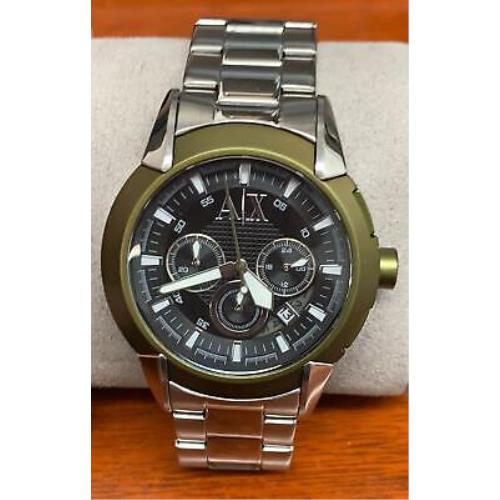 Armani Exchange Men`s AX1175 Olive Chronograph Stainless Steel Quartz Watch