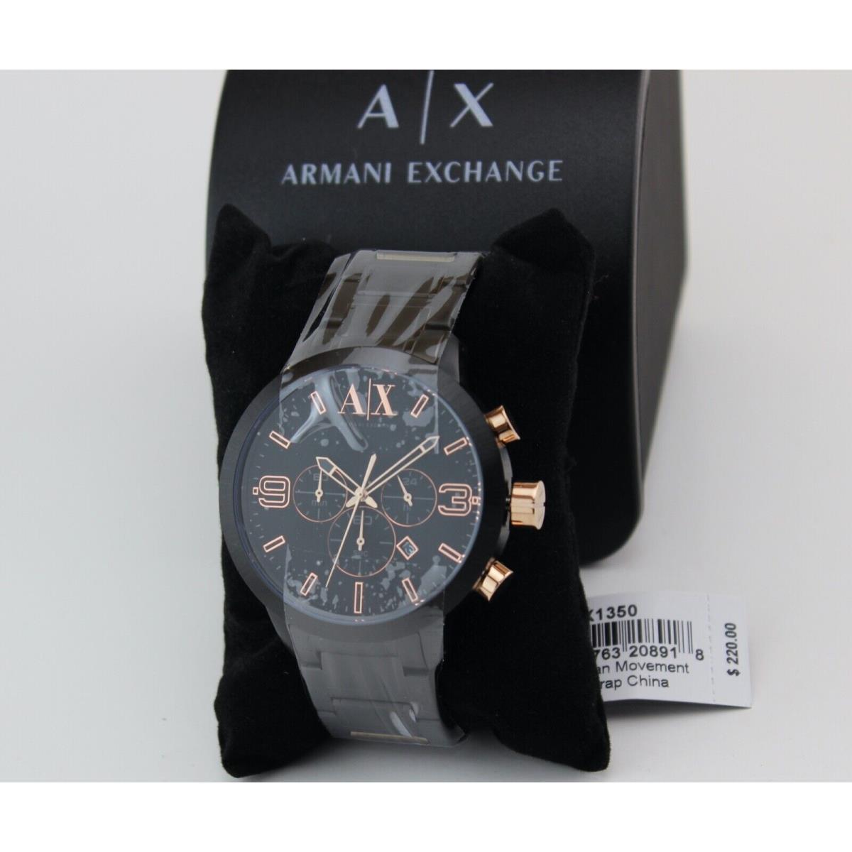 Armani Exchange Atlc クロノグラフ ブラックダイアル ブラックイオン