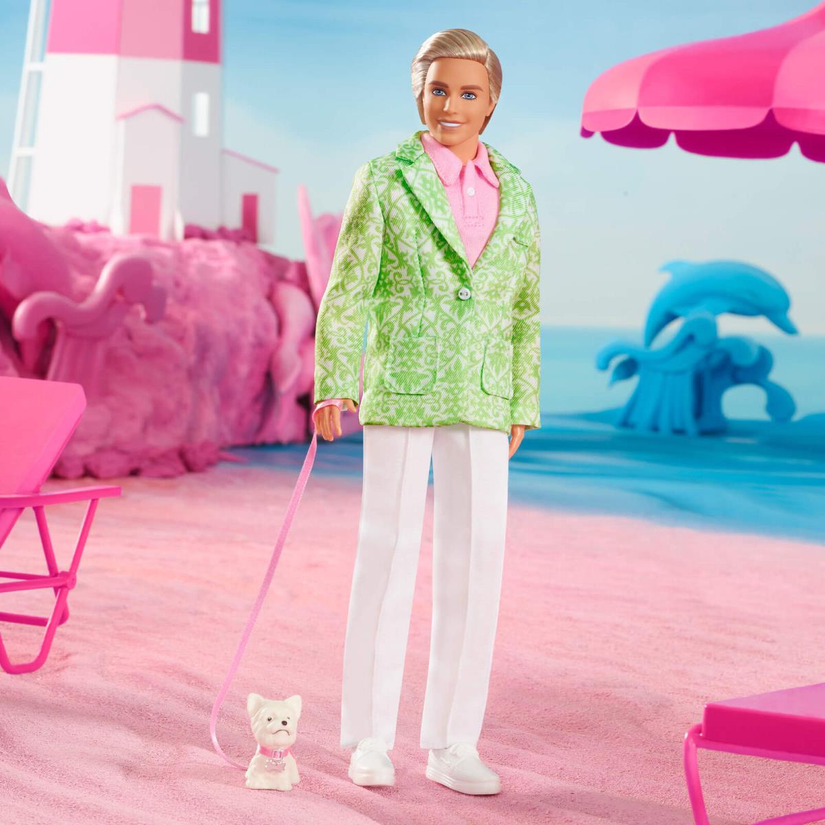 Barbie The Movie Sugar s Daddy Ken Doll in Pastel Suit with Dog