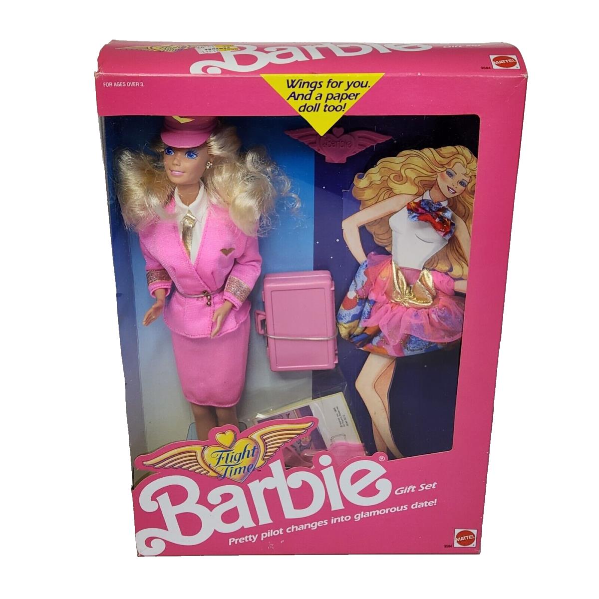Vintage 1989 Flight Time Barbie Doll Mattel Box Nrfb Nos 9584