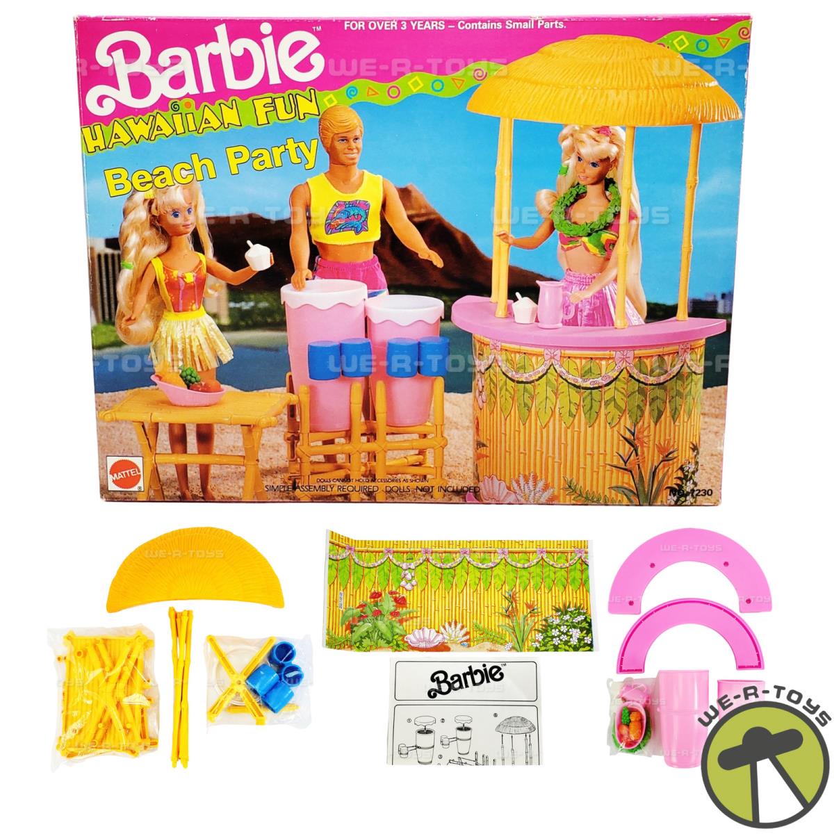 Barbie Hawaiian Fun Beach Party Playset 1990 Mattel 7230