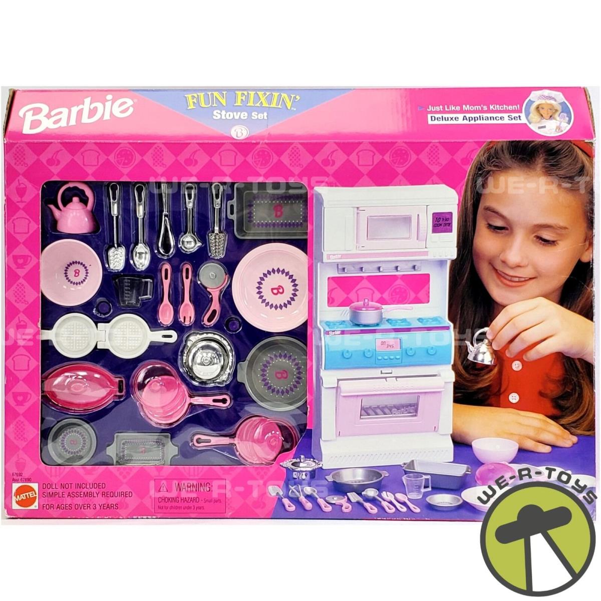 Barbie Fun Fixin` Stove Set Deluxe Kitchen Appliance Set1997 Mattel 67692 Nrfb