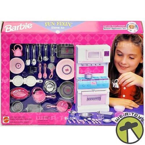 Barbie Fun Fixin` Stove Set Deluxe Kitchen Appliance Set1997 Mattel 67692 Nrfb