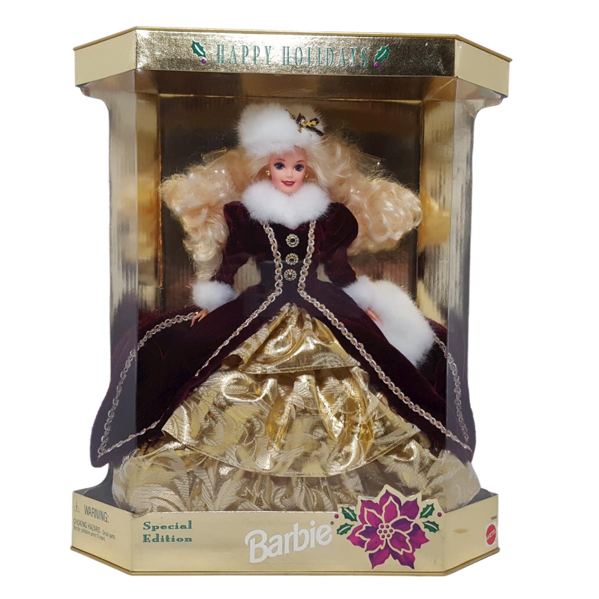 Vintage 1996 Happy Holiday Barbie Doll Mattel Blonde Mint Collector