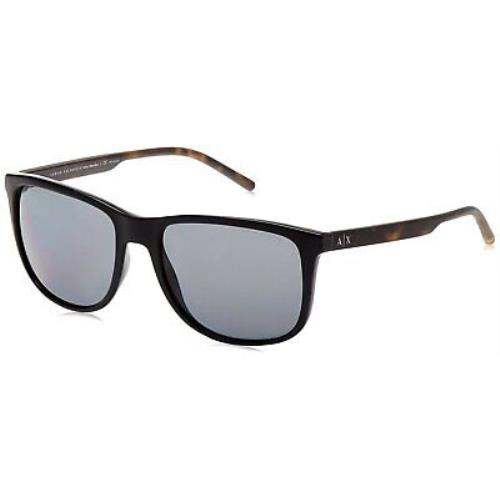 A X Armani Exchange Men`s AX4070S Square Sunglasses Black/polarized Grey 57 mm