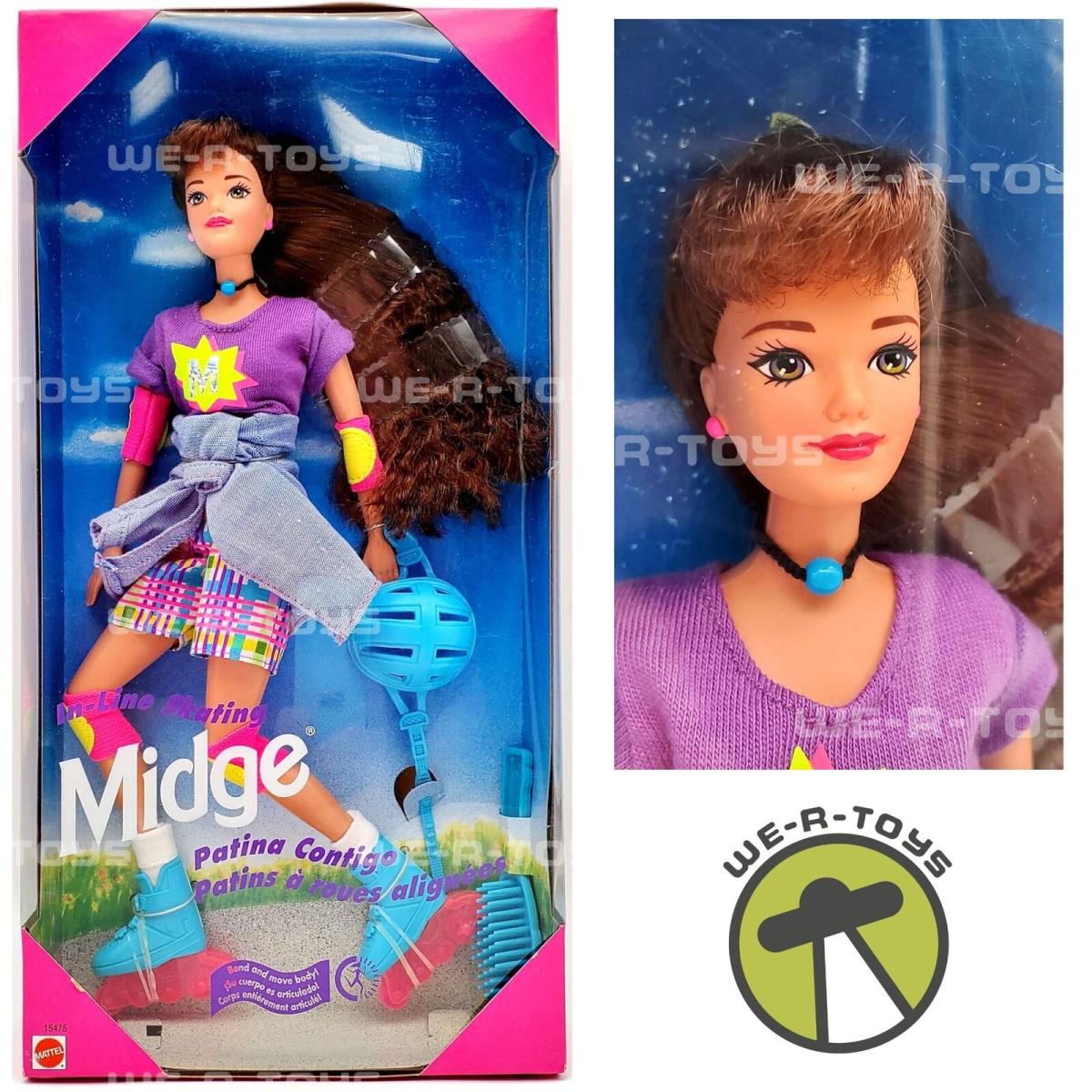 In-line Skating Midge Bend Move Barbie Doll 15473 Mattel 1995 Nrfb