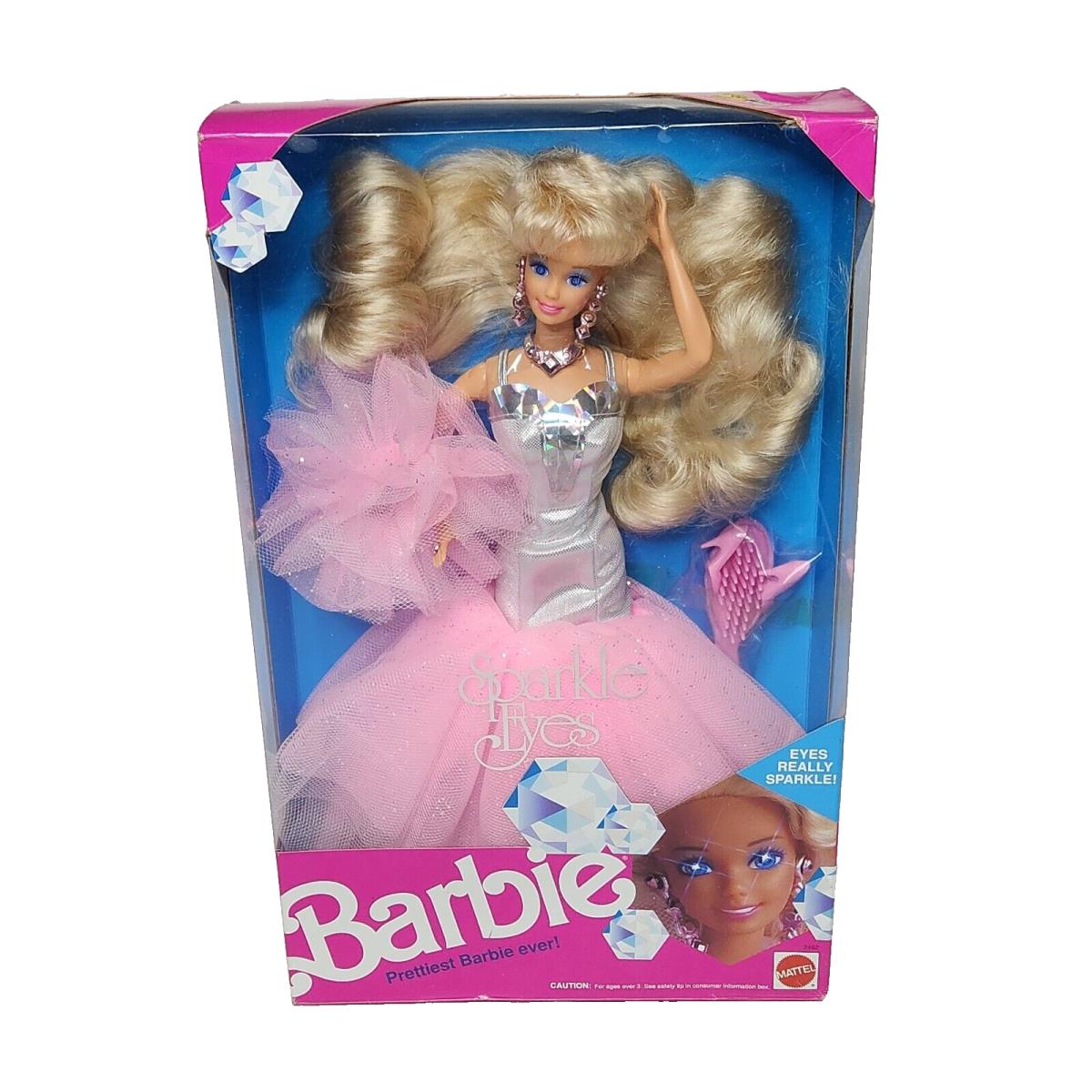 Vintage 1991 Sparkle Eyes Prettiest Ever Barbie 2482 Mattel Box