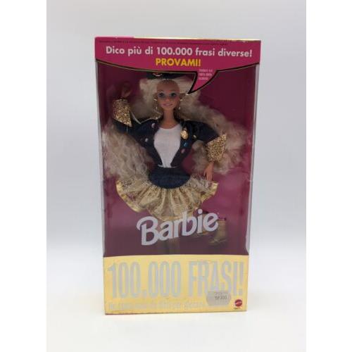 100.000 Frasi Barbie Italian Speaking Doll 1994 12377 Nrfb Rare Phrases Talk