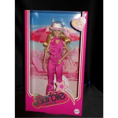 Barbie The Movie Doll Margot Robbie Doll Wearing Pink Western Cowboy Hat Outfit