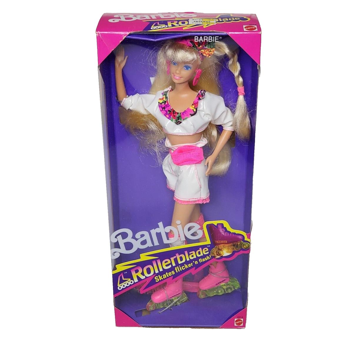 Vintage 1991 Mattel Rollerblade Barbie 2214 Flicker N Flash Box