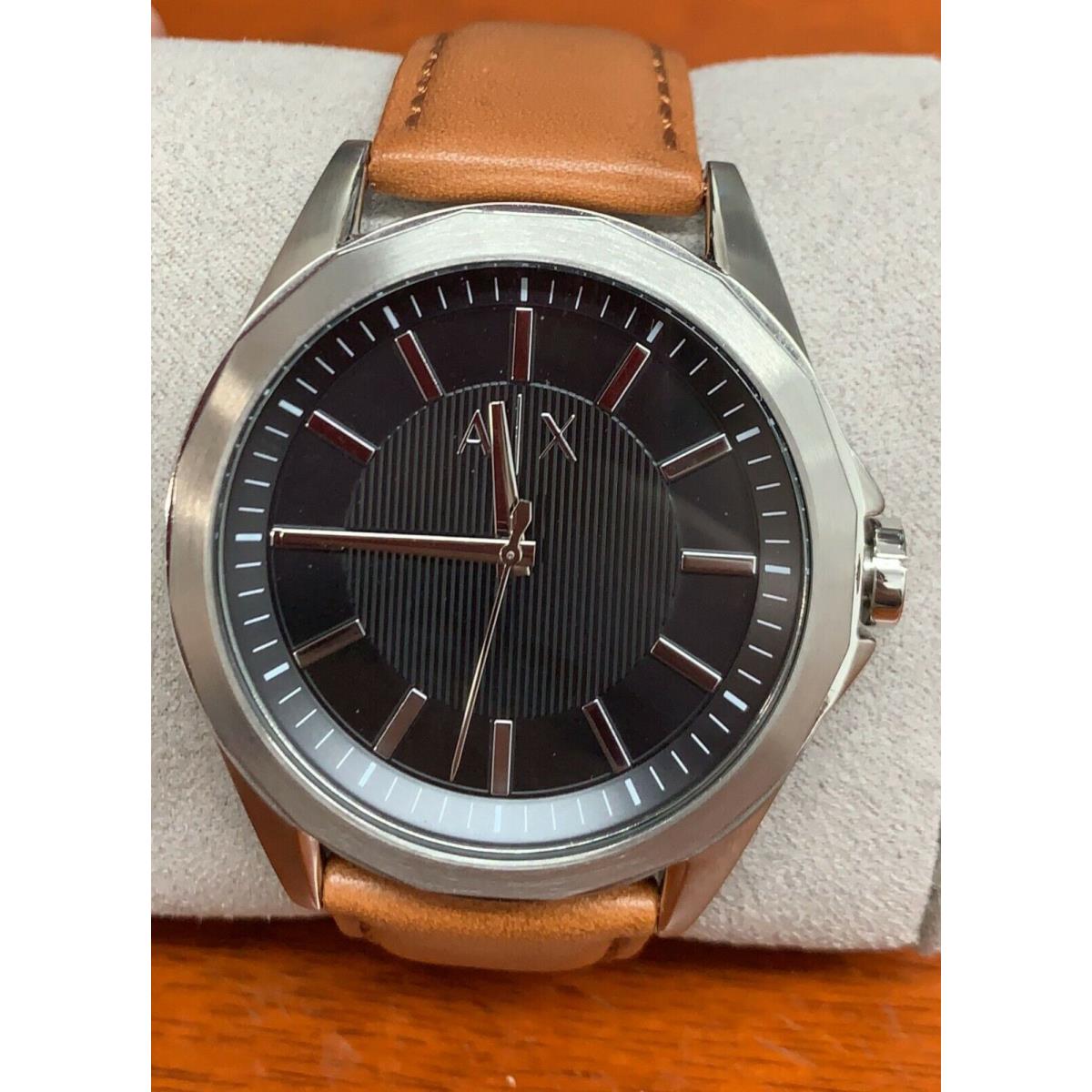 Armani Exchange AX2635 Drexler Black Dial Brown Leather Strap Men`s Watch