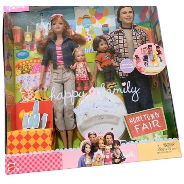 Barbie Happy Family Neighborhood Hometown Fair Set of 4 Dolls Midge Alan